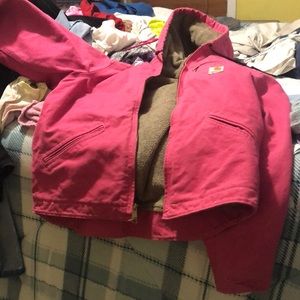 Carhart size medium, hooded, furry jacket